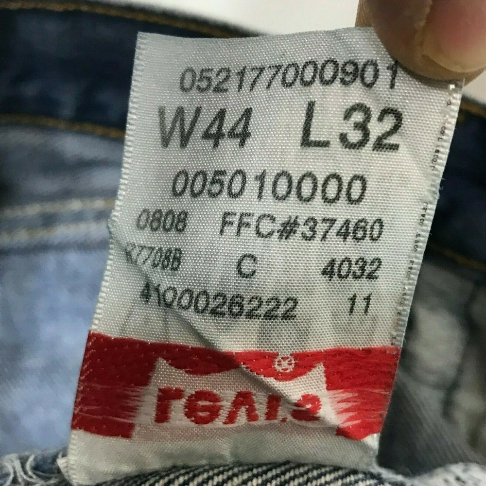 501 Button Fly Med Wash Jean 100% Cotton Destroyed - Picture 6 of 8